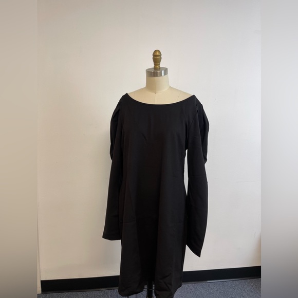Fame and Partners Puff Sleeve Mini Dress in Black Plus - Picture 3 of 4